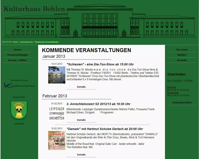 Sitzplan eines Veranstaltungssaals mit freien, reservierten und verkauften Plätzen
